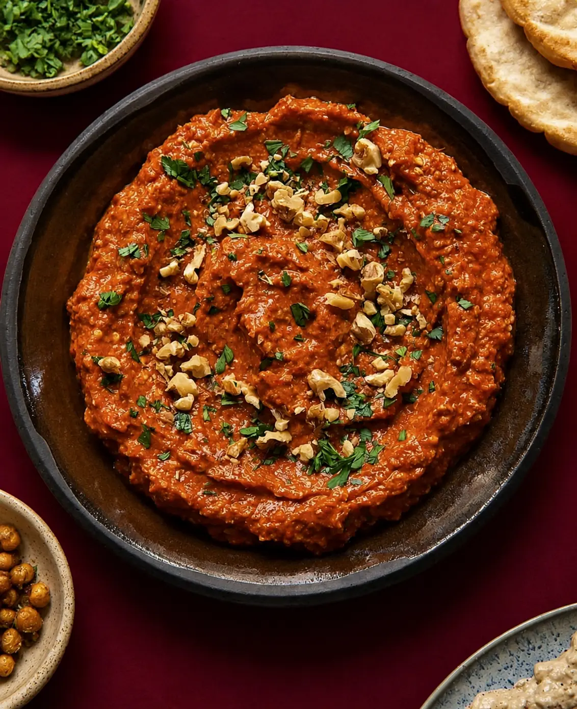 Muhammara med valnötter och persilja